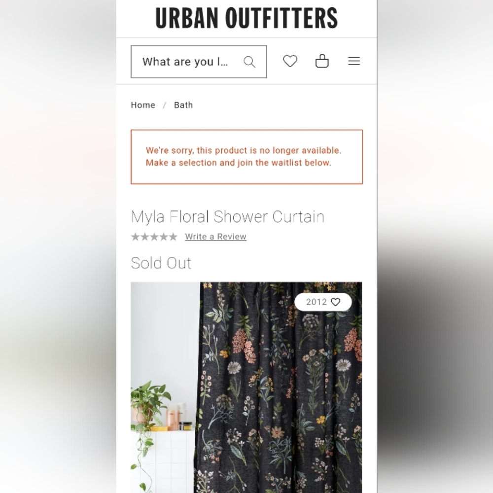 Urban Outfitters Myla Floral Shower Curtain - Picture 3 of 5